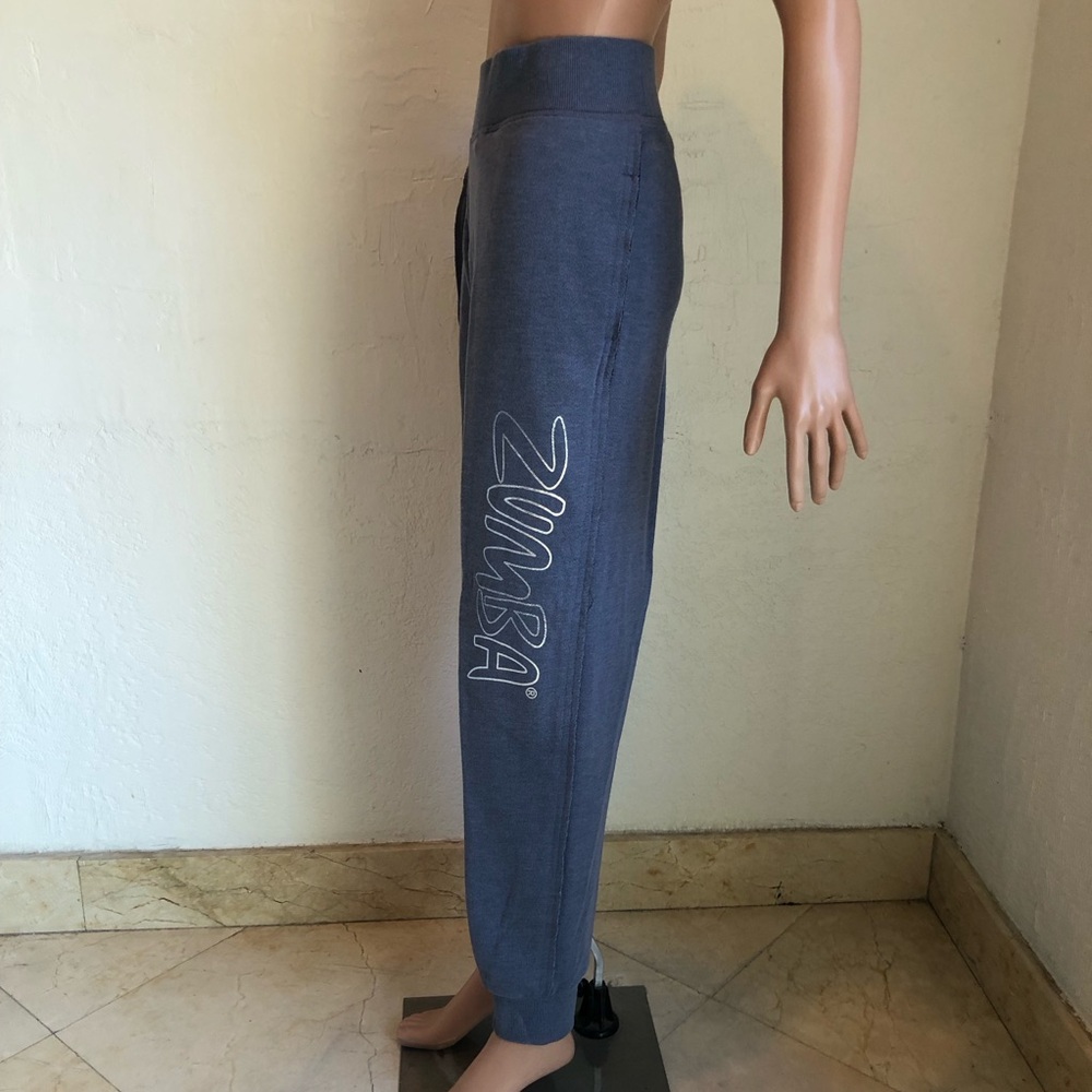 Zumba Fitness Grey’s The Way Sweatpants Women’s Size L Grey/Teal Elastic Waist